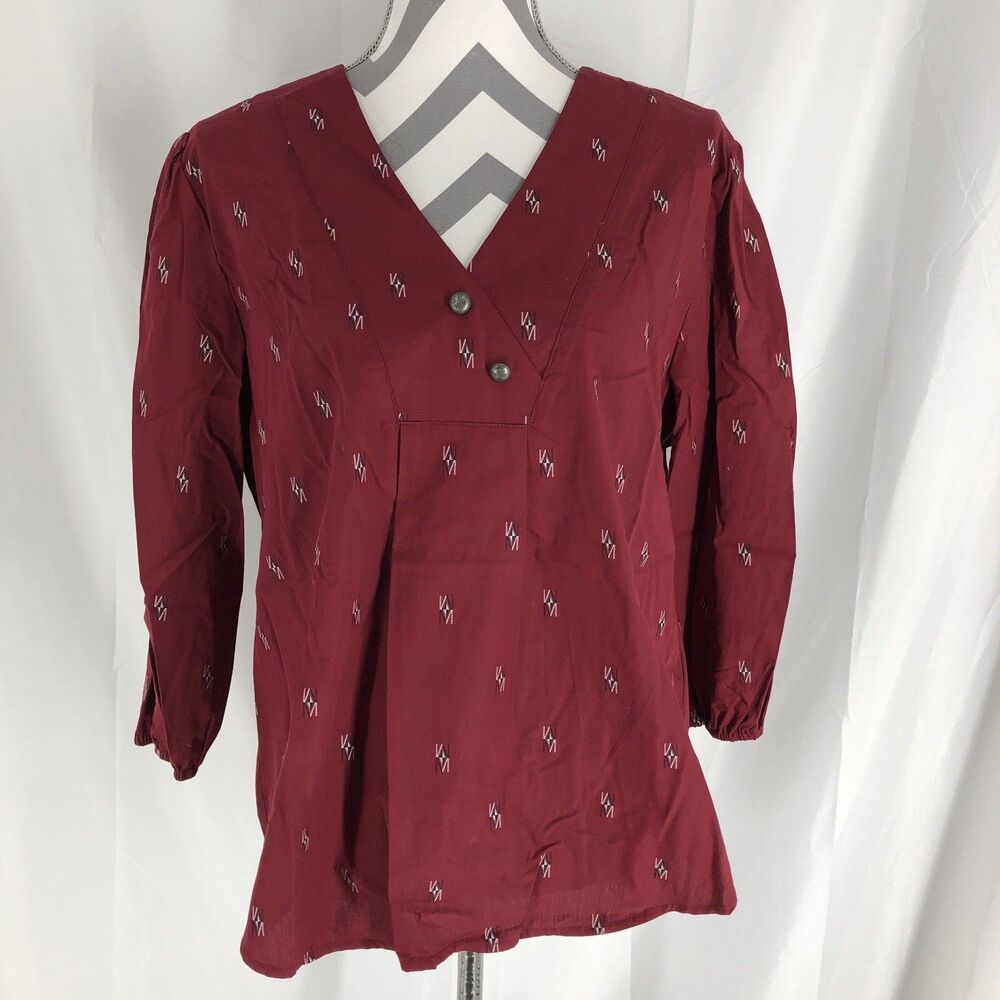 ARIAT CHIMAYO COLLECTION TOP CENTINELA COLLECTION BUTTON V-NECK MEDIUM